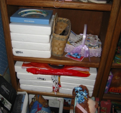 bookshelf 2 - Lion King collector's plates (still in boxes).jpg