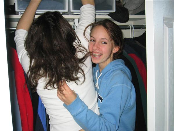 Mooney eating my hair.