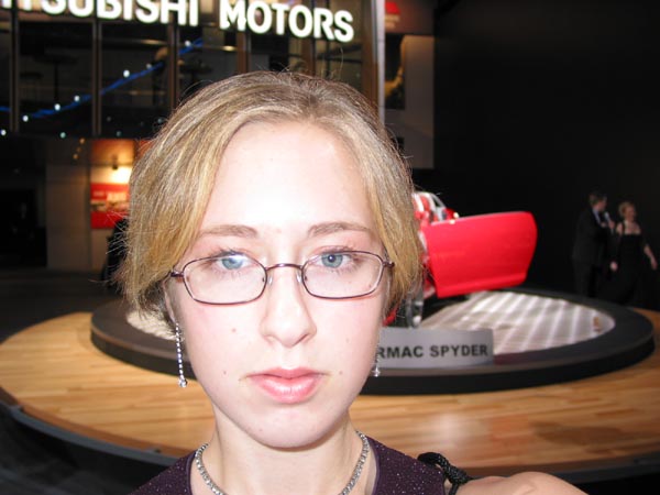 me in front of mitsubishi tarmac spyder.. concept car